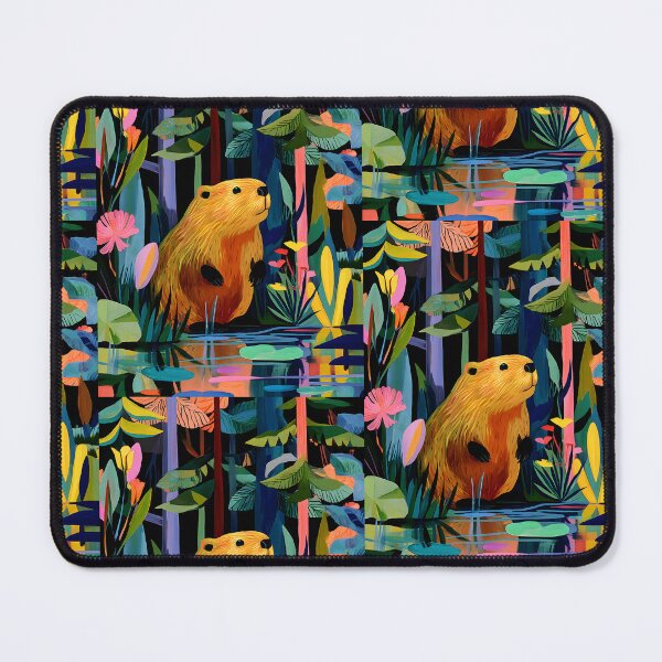 Item preview, Explore Nature's Renewal with a Vibrant Beaver Amidst a Lush Colorful Forest and Pond designed and sold by OlfactoART Studio.