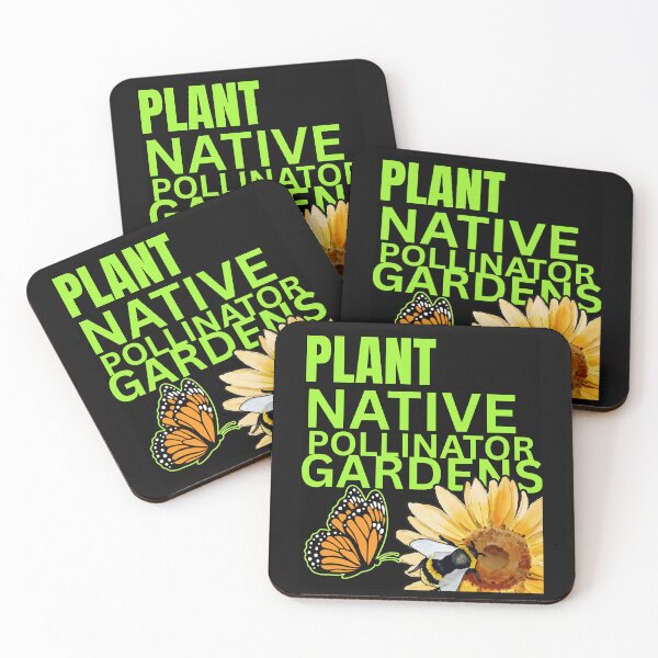 Item preview, Plant Native Pollinator Gardens Bright Neon Text Colorful Design designed and sold by EarthArtDesigns.