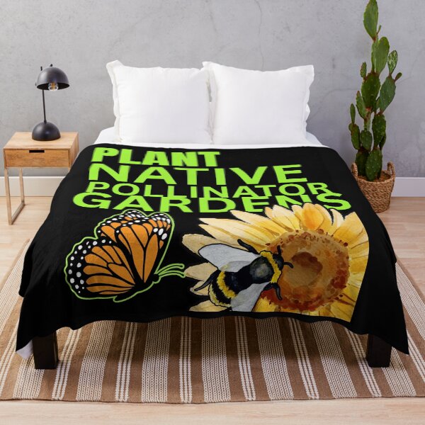 Item preview, Plant Native Pollinator Gardens Bright Neon Text Colorful Design designed and sold by EarthArtDesigns.