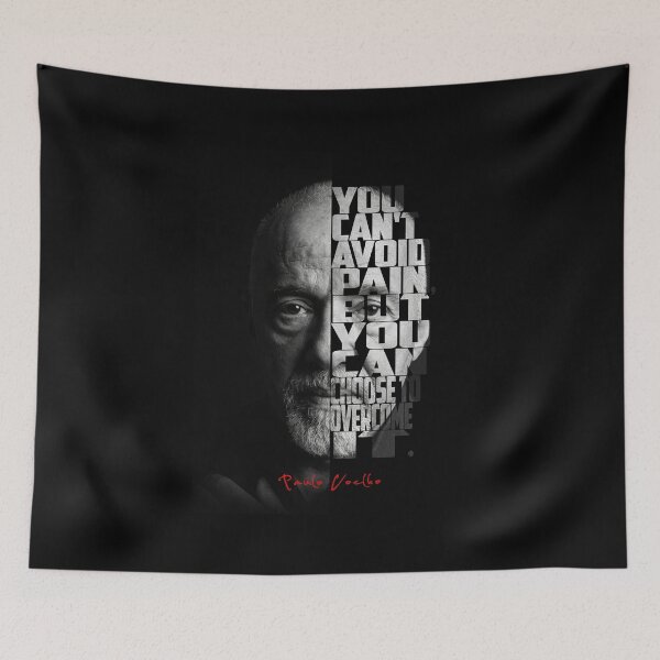 Item preview, Paulo Coelho Split Face Quote Poster designed and sold by Enea Kelo.
