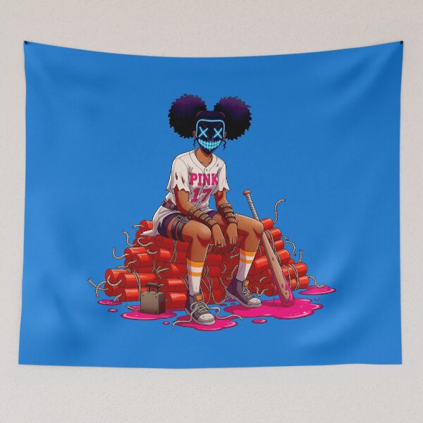 Item preview, Neon Chaos Boom-Box Babe Rebel - Kawaii Urban Punk Streetwear designed and sold by Rebel-Candy.