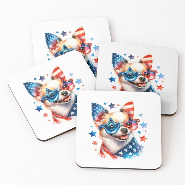 Item preview, Patriotic Chihuahua with Star Sunglasses – Cute 4th of July American Dog designed and sold by Polarisofficial.