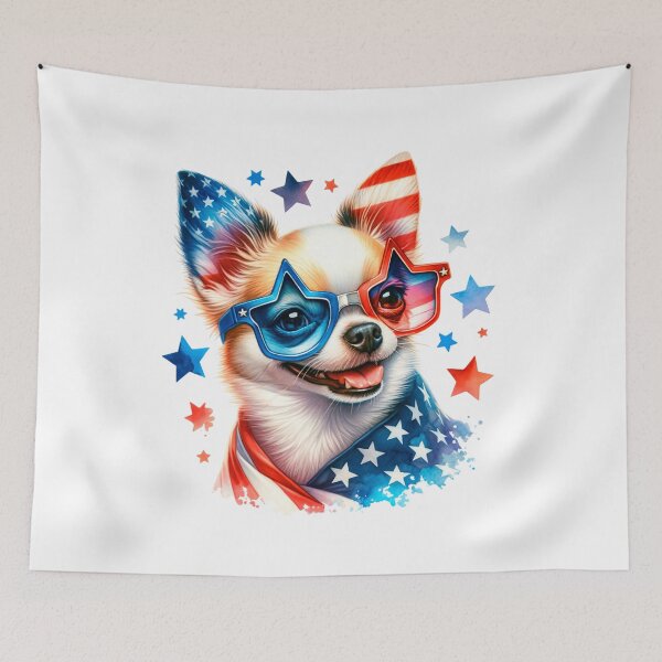 Item preview, Patriotic Chihuahua with Star Sunglasses – Cute 4th of July American Dog designed and sold by Polarisofficial.