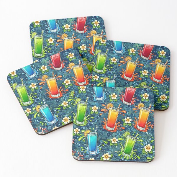 Item preview, Summer Sips on Deep Blue Drinks designed and sold by VividOddityCo.
