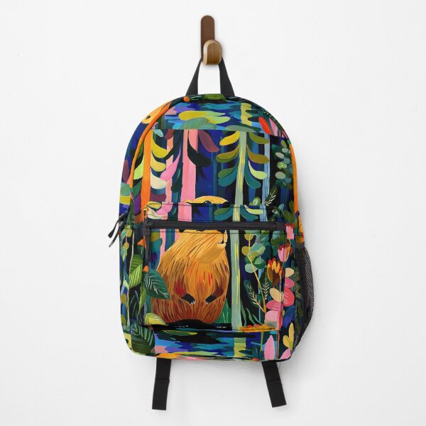 Item preview, Step into a Whimsical Forest with a Cheerful Beaver Among Multicolored Trees designed and sold by OlfactoART Studio.