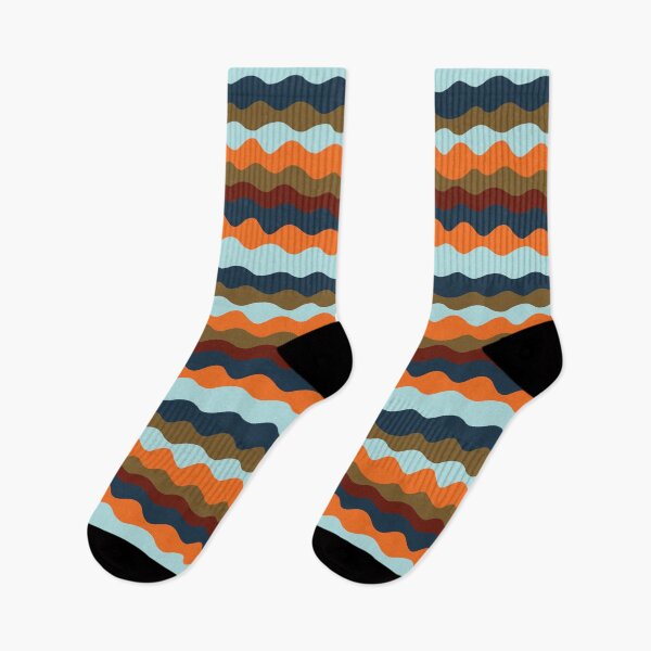 Item preview, Color Waves Pattern - Tangerine/Navy/Maroon designed and sold by Ginger-Lion.