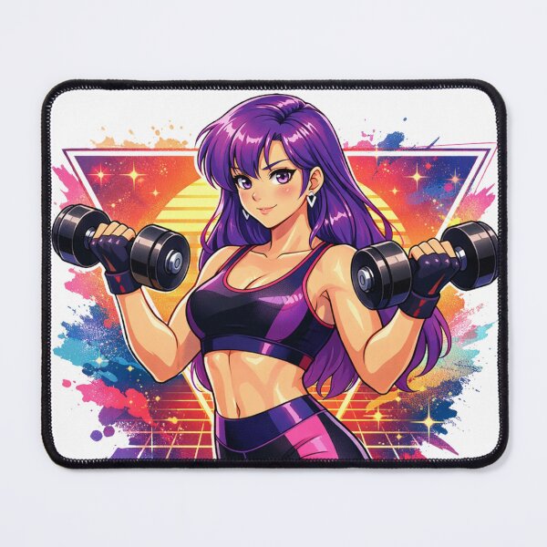 Item preview, Retro Neon 80s Anime Fitness Girl designed and sold by JonelleTshirts.
