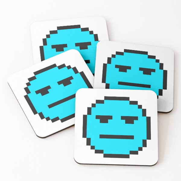 Item preview, Annoyed Pixel Face – 8-Bit Mood Emoji designed and sold by LOOKFULL.