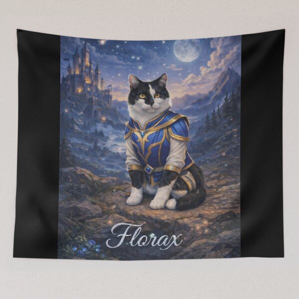 Item preview, Florax the Fantasy Knight Cat – Magical Medieval Warrior designed and sold by GGtiger.