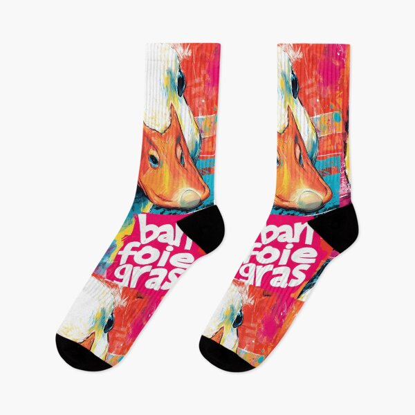 Item preview, Stand with Compassion Through Colorful Duck Protest Art with Bold Anti Foie Gras Message designed and sold by OlfactoART Studio.