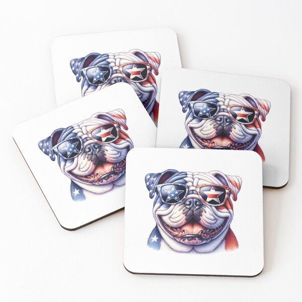 Item preview, Patriotic Bulldog with Star Sunglasses – 4th of July American Dog designed and sold by Polarisofficial.