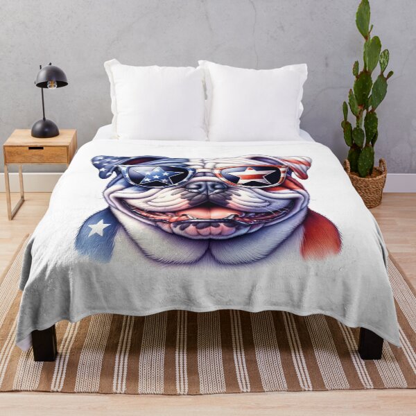 Item preview, Patriotic Bulldog with Star Sunglasses – 4th of July American Dog designed and sold by Polarisofficial.