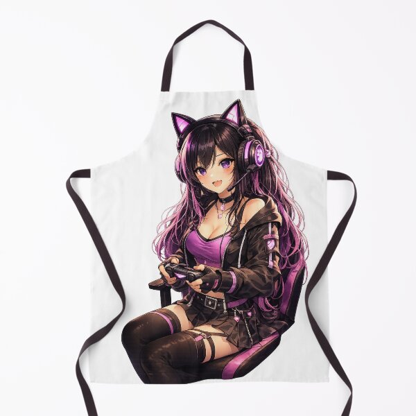 Item preview, Anime Gamer Girl – Cute Cat Ear Gaming Waifu Neon Style designed and sold by Pixel Ronin.