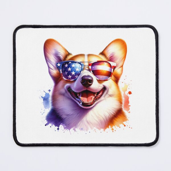 Item preview, Patriotic Corgi with American Flag Sunglasses – 4th of July Dog designed and sold by Polarisofficial.