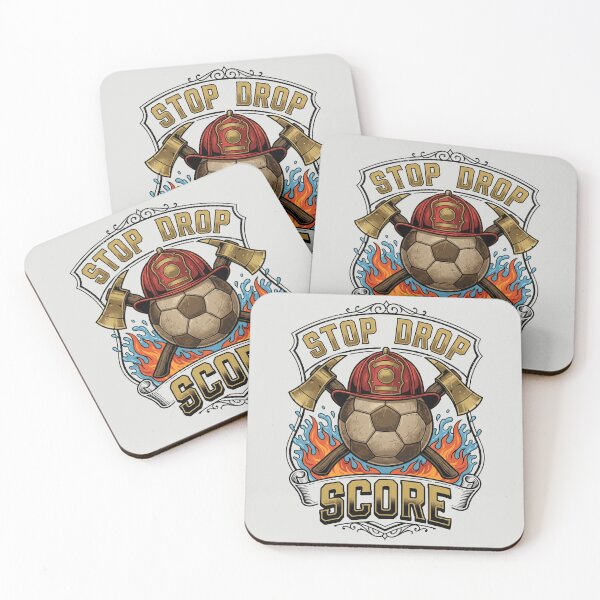 Item preview, Stop Drop Score - Firefighter Soccer Badge designed and sold by DigitalGlade.