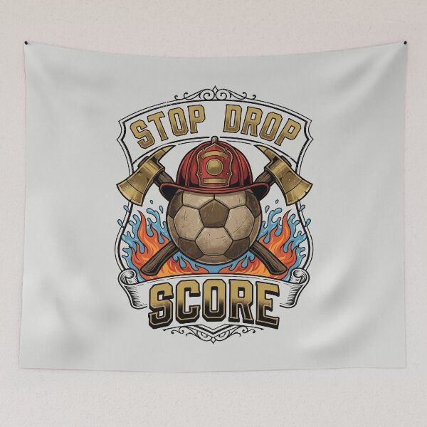 Item preview, Stop Drop Score - Firefighter Soccer Badge designed and sold by DigitalGlade.