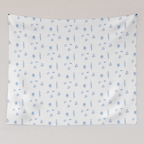 Item preview, Set of blue spring floral nettles designed and sold by rizdrawings.