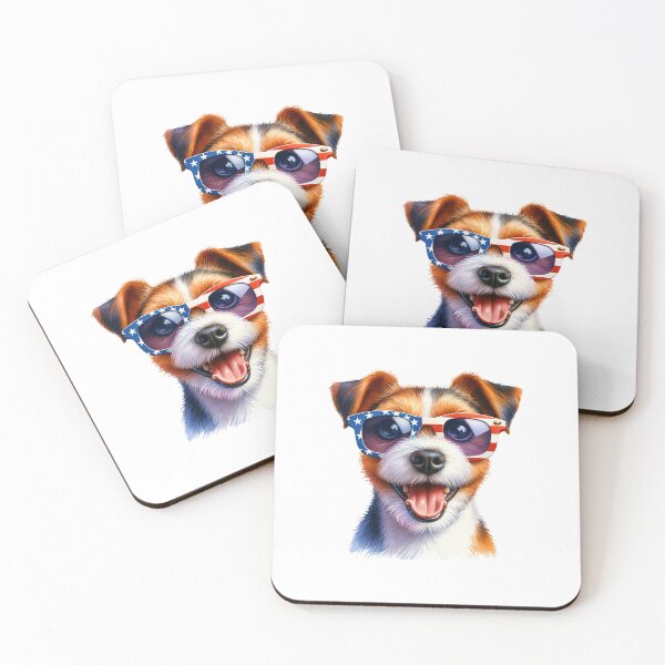 Item preview, Patriotic Jack Russell Terrier with American Flag Sunglasses – 4th of July Dog designed and sold by Polarisofficial.