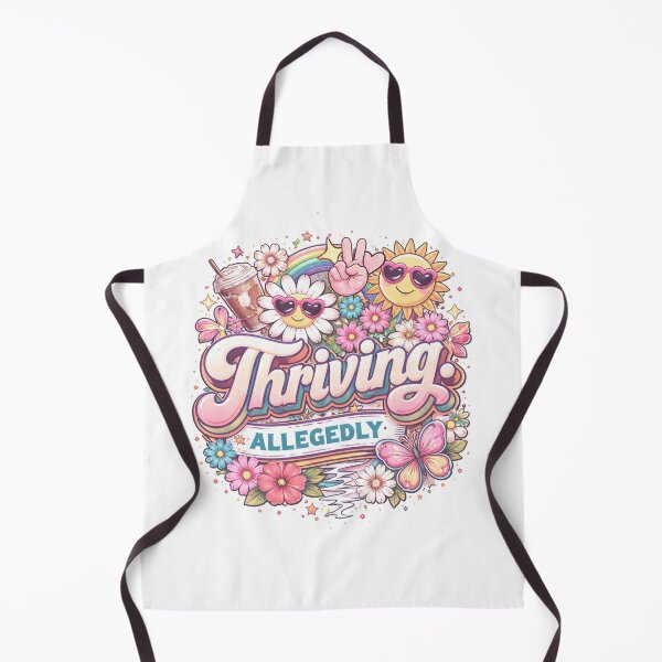 Item preview, Thriving Allegedly Cute Retro Mental Health Humor Shirt | Funny Sarcastic Self Care Aesthetic Rainbow Butterfly Design designed and sold by tiazre.