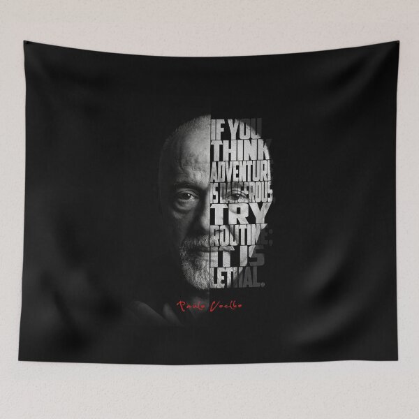Item preview, Paulo Coelho Split Face Quote Poster designed and sold by Enea Kelo.