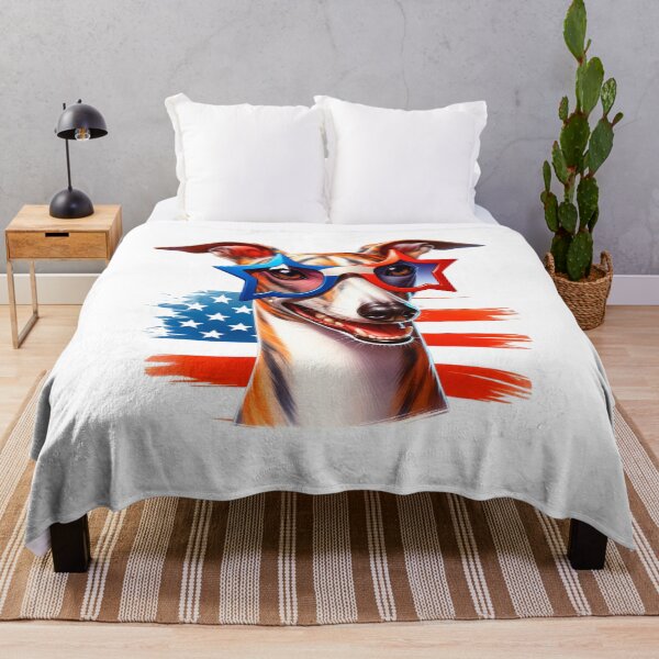 Item preview, Patriotic Greyhound with Star Sunglasses – 4th of July American Dog designed and sold by Polarisofficial.