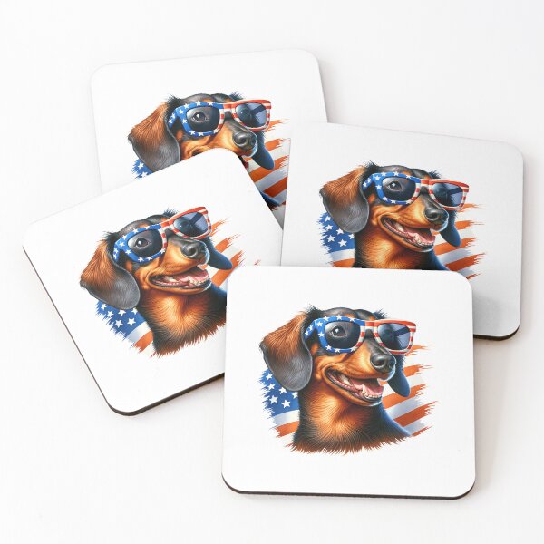 Item preview, Patriotic Dachshund with American Flag Sunglasses – 4th of July Dog designed and sold by Polarisofficial.