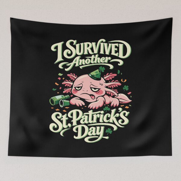 Item preview, Axolotl Survived Another St. Patrick's Day — Funny Hungover Amphibian Illustration designed and sold by NaturEdeN.