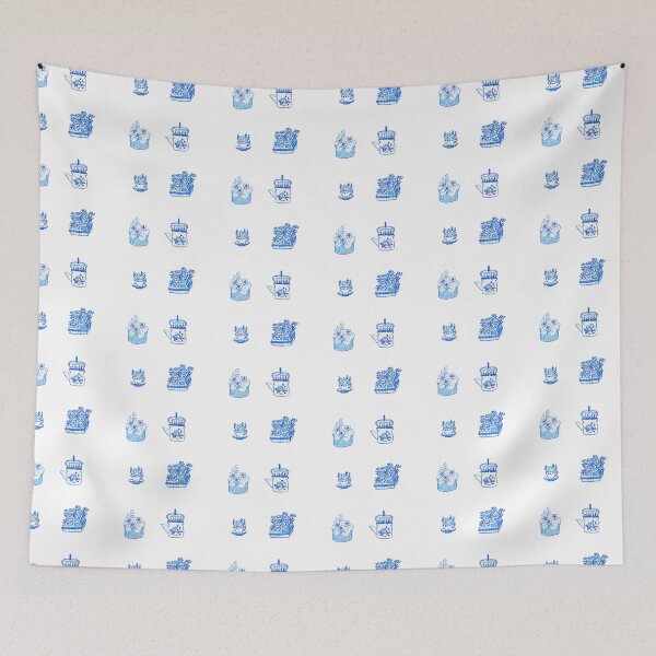 Item preview, Set of floral wrappers in special blue flower pots designed and sold by rizdrawings.