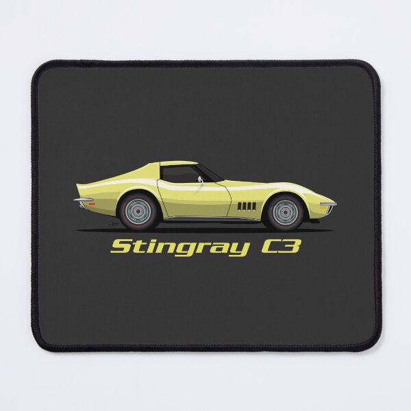 Item preview, C3 Yellow Corvette illustration designed and sold by blackdogshop.