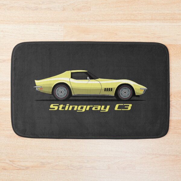 Item preview, C3 Yellow Corvette illustration designed and sold by blackdogshop.