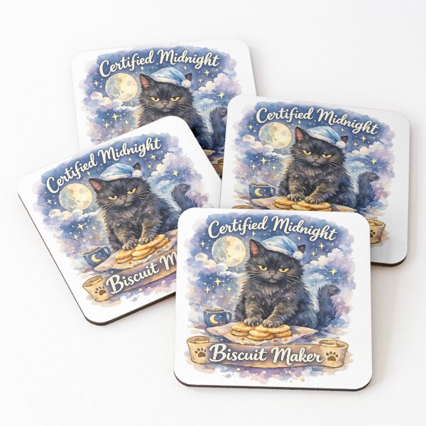 Item preview, Certified Midnight Biscuit Maker – Cute Watercolor Cat Making Biscuits Aesthetic Illustration designed and sold by StickyDelights.