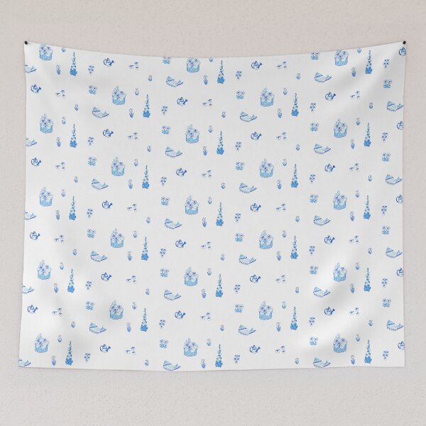 Item preview, Set of blue flowering garden awnings designed and sold by rizdrawings.