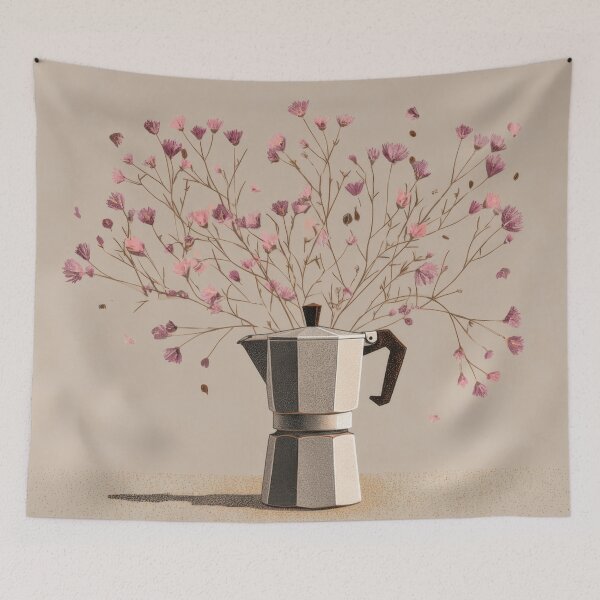 Item preview, Coffee pot holds flowers in a vase designed and sold by anytka.