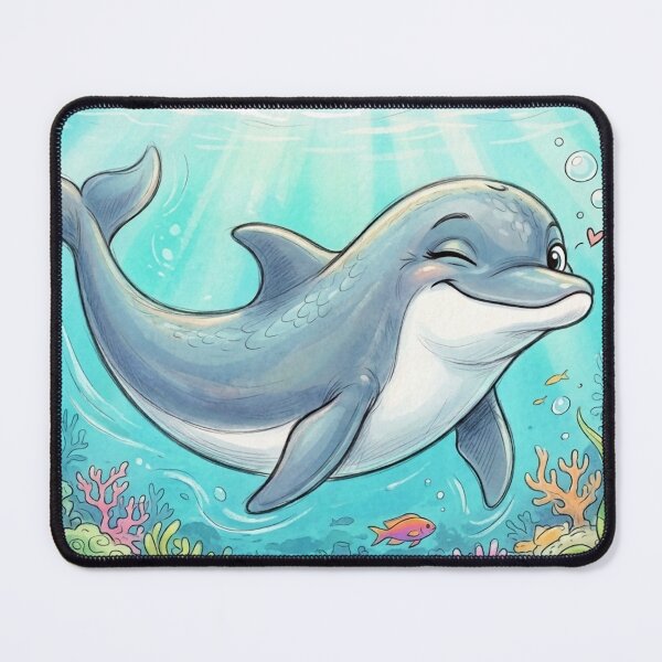 Item preview, Charismatic Dolphin Winking in a Vibrant Reef designed and sold by ndmedia.