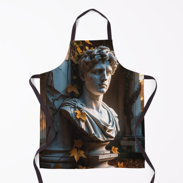 Item preview, Cracked Marble Bust in Shadow — Romantic Ruins Dark Academia Art Print designed and sold by semenol.