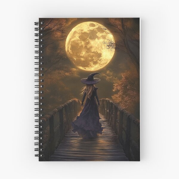 Item preview, Moonlit Path Witch – Full Moon Gothic Fantasy Print designed and sold by WhimsyWink.