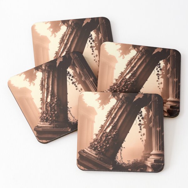 Item preview, Fallen Greek Column at Dusk — Classical Ruins Aesthetic Print designed and sold by semenol.