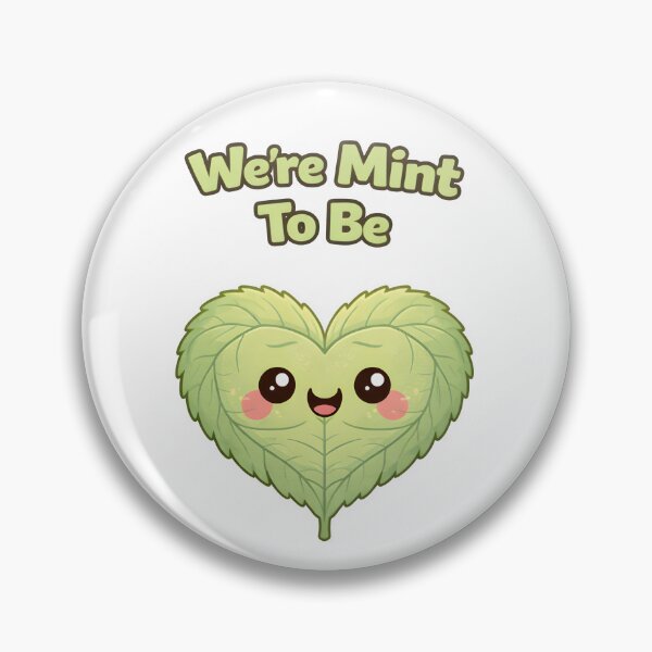 Item preview, Were Mint To Be Cute Mint Leaf Love Pun Cartoon Design. designed and sold by The-T-In-Retro.