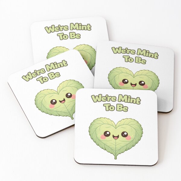 Item preview, Were Mint To Be Cute Mint Leaf Love Pun Cartoon Design. designed and sold by The-T-In-Retro.