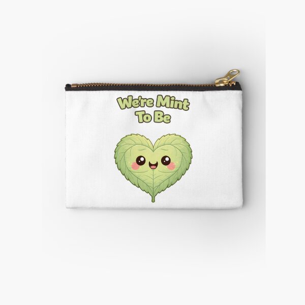 Item preview, Were Mint To Be Cute Mint Leaf Love Pun Cartoon Design. designed and sold by The-T-In-Retro.