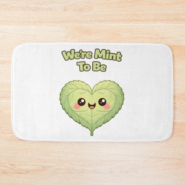 Item preview, Were Mint To Be Cute Mint Leaf Love Pun Cartoon Design. designed and sold by The-T-In-Retro.