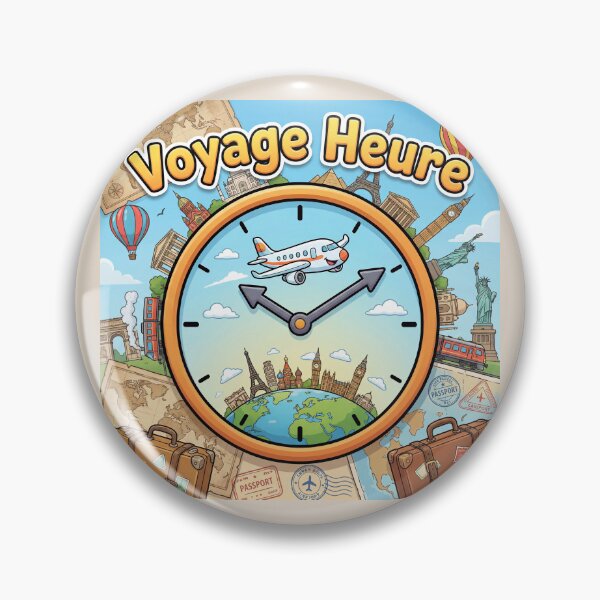 Item preview, Travel Time – It's Time to Travel | Airplane Clock & World Monuments designed and sold by WordPlayStudio.