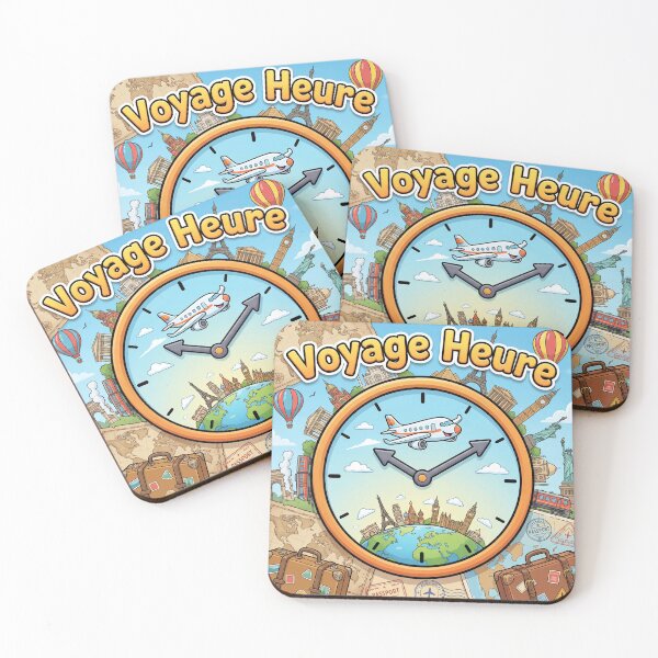 Item preview, Travel Time – It's Time to Travel | Airplane Clock & World Monuments designed and sold by WordPlayStudio.