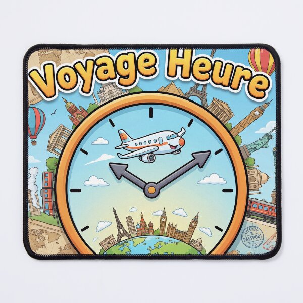 Item preview, Travel Time – It's Time to Travel | Airplane Clock & World Monuments designed and sold by WordPlayStudio.