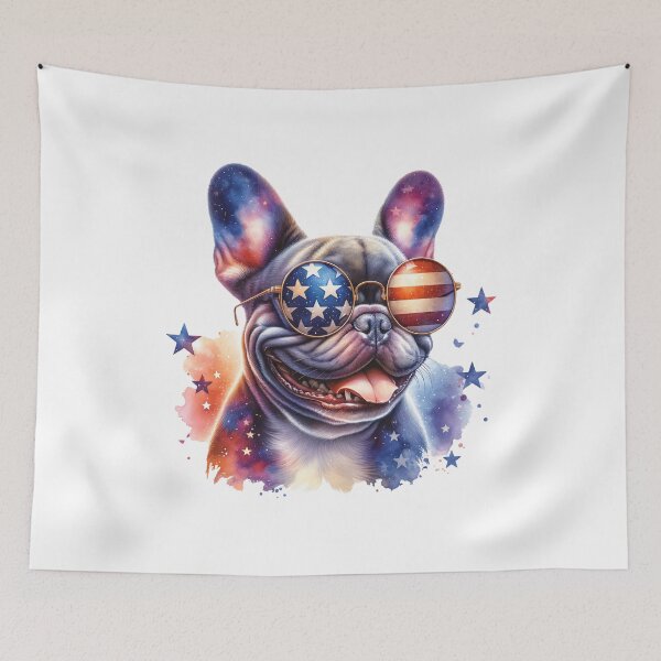 Item preview, Patriotic French Bulldog with American Flag Sunglasses – 4th of July Dog designed and sold by Polarisofficial.