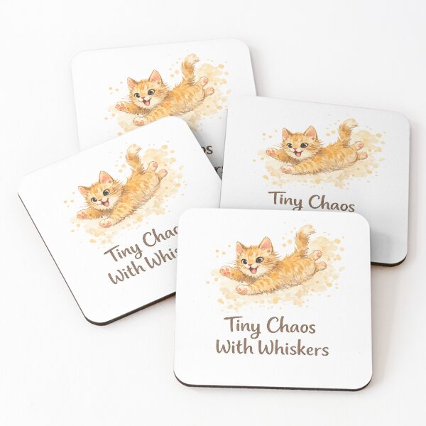 Item preview, Tiny Chaos With Whiskers – Cute Watercolor Kitten Aesthetic Cat Illustration designed and sold by Nusha Creations.