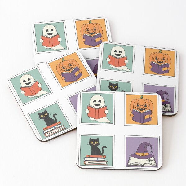 Item preview, Funny Spooky Book Club: Halloween Reading Icons designed and sold by Tw1nsAIArt.