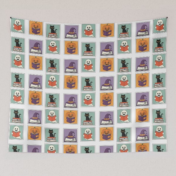 Item preview, Funny Spooky Book Club: Halloween Reading Icons designed and sold by Tw1nsAIArt.