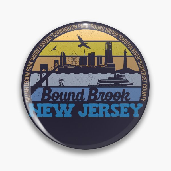 Item preview, Bound Brook New Jersey Sunset Retro Vintage Local Pride Logo designed and sold by CRHPOD20.