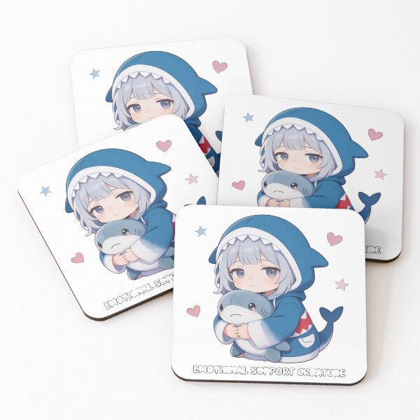 Item preview, Emotional Support Creature – Plush Shark and Tired Girl designed and sold by Panda LuL Art.